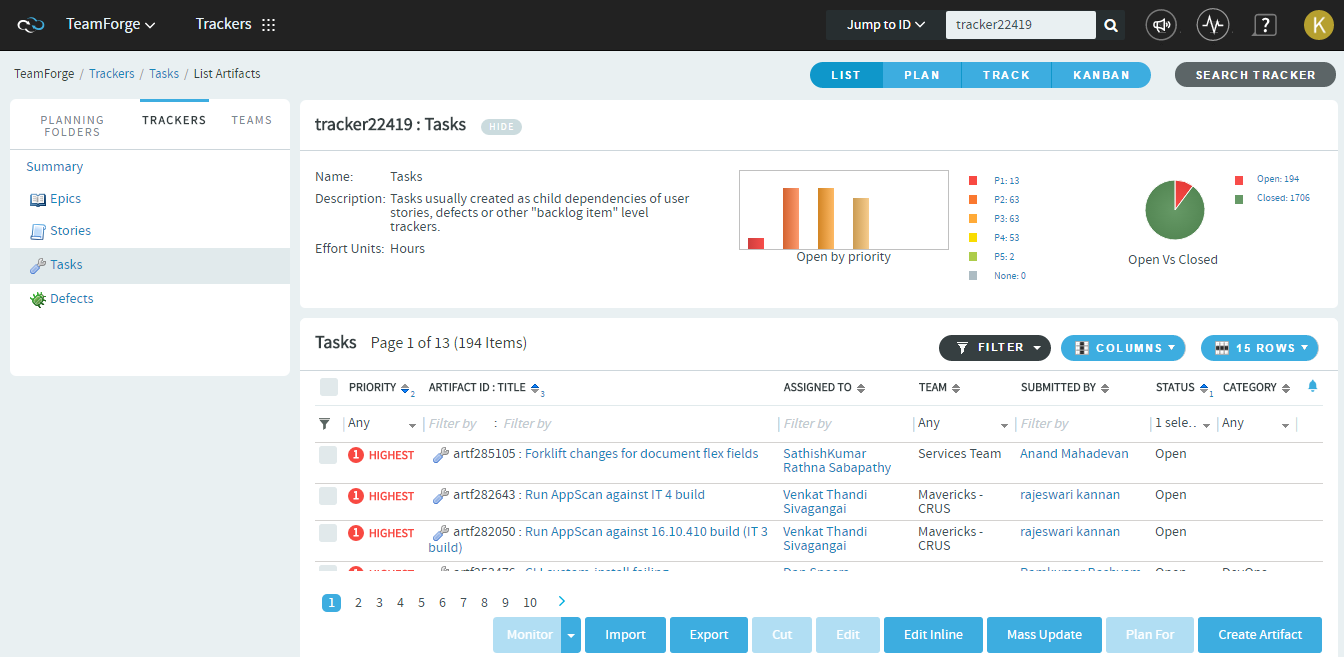You can find the tracker ID on the List Artifacts page