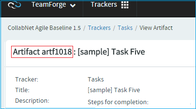 You can find the artifact ID on the Artifact Details page.